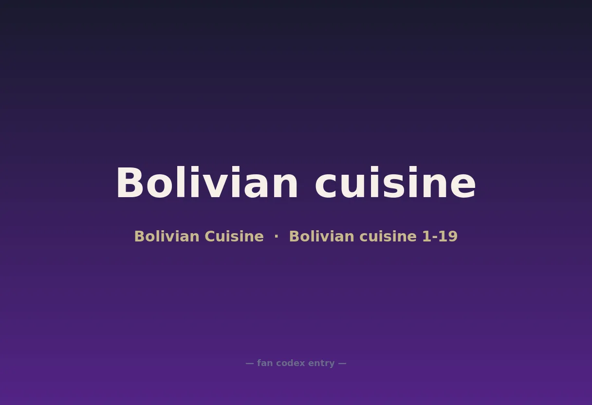 Bolivian cuisine